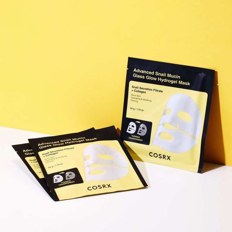 Advanced Snail Mucin Glass Glow Hydrogel Mask x3